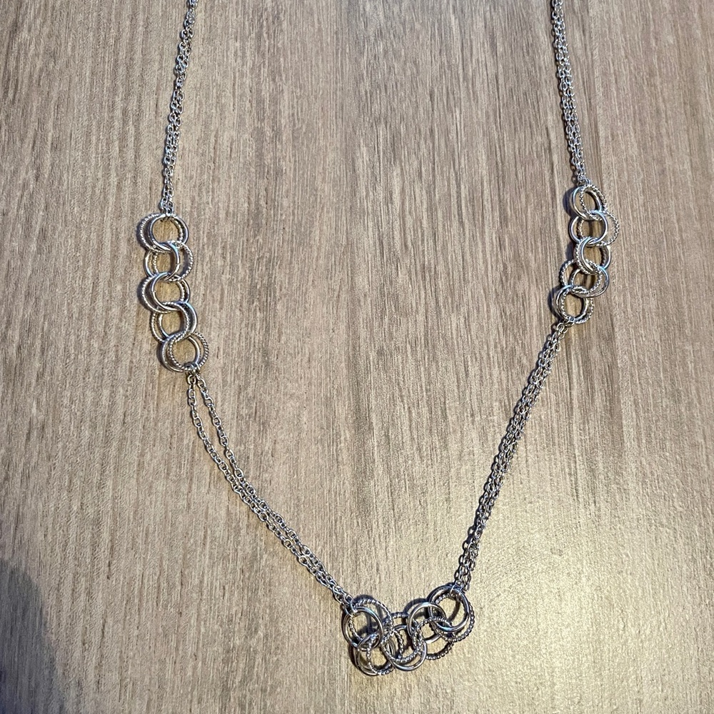 Ring & Chains Silver Necklace